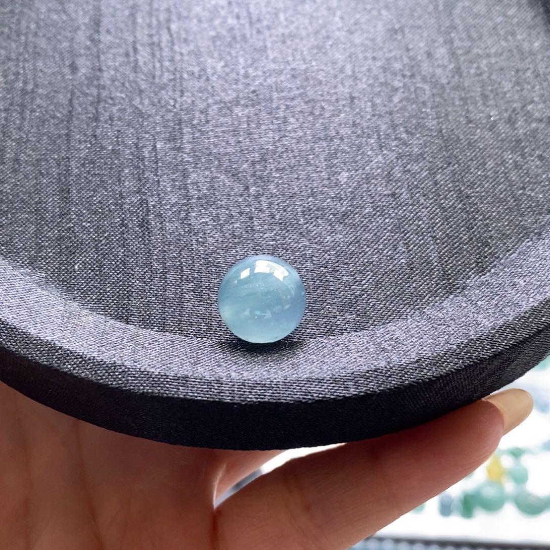 汉***程翡翠未镶嵌手链卡12.5圆珠