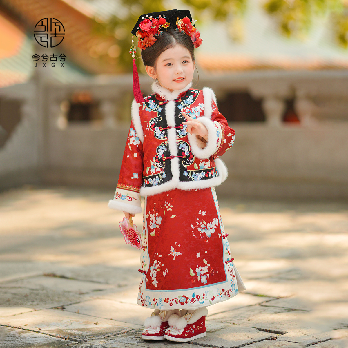 今兮古兮【时玥】冬季女童古风汉服儿童加厚清汉女格格装可爱拜年服
