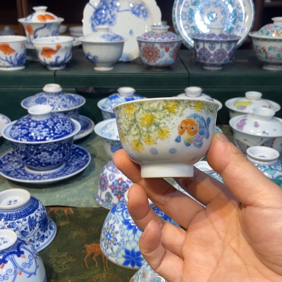 w雪山春晓兰寿鱼杯