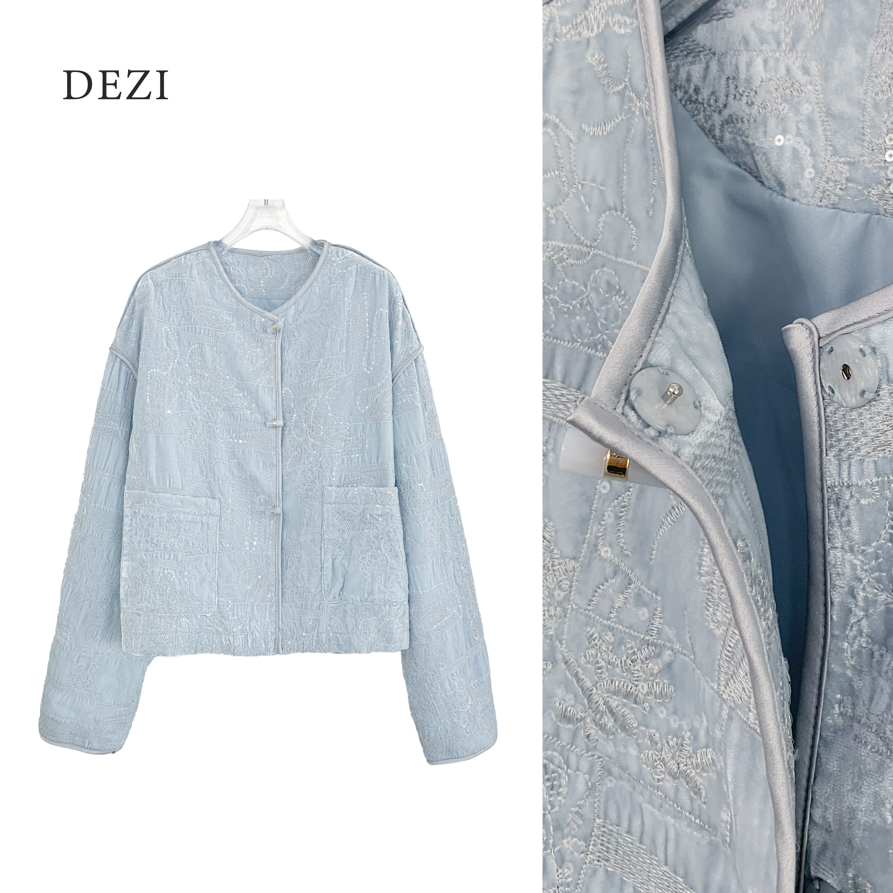 DEZI宝藏衣橱国风刺绣轻奢休闲时尚女外套LS2783066