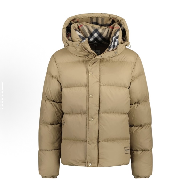 未使用 BURBERRY/博柏利 Burberry连帽纯色拉链长袖羽绒服