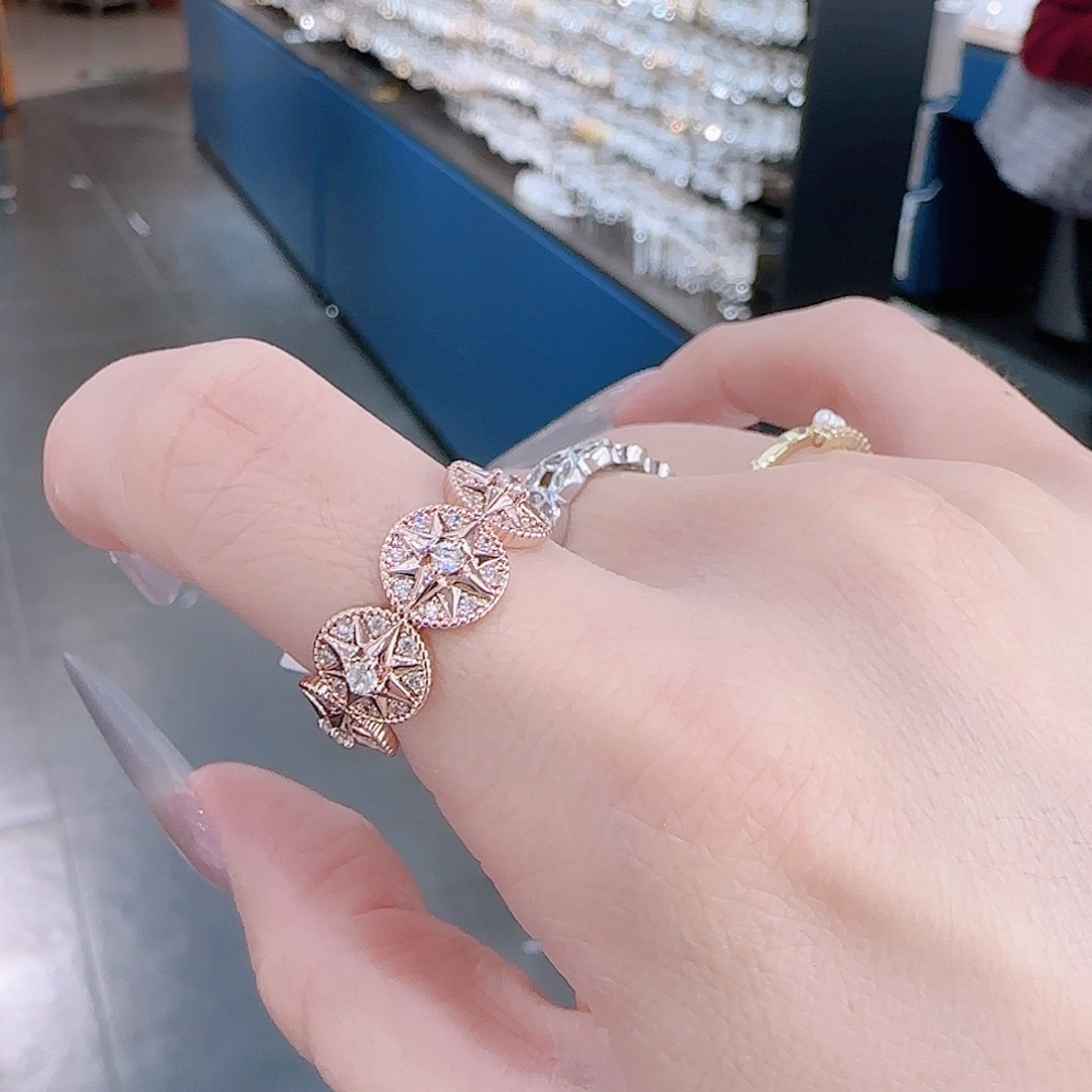 锆石铜合金925银戒指