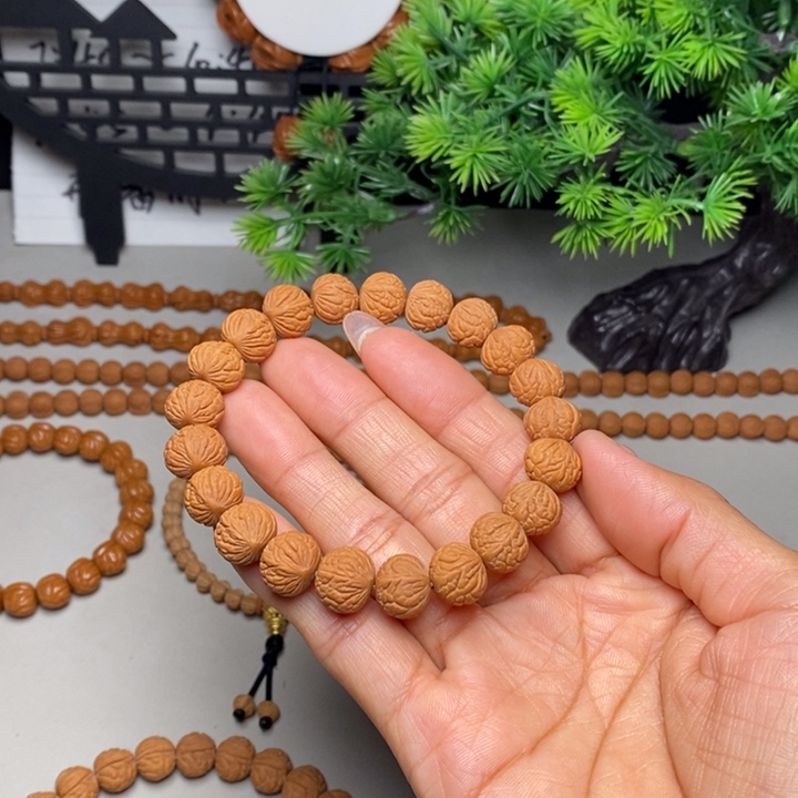 桃核手串荔枝纹手串