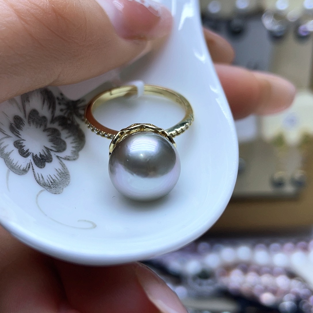 海水珍珠戒指银S925镶嵌