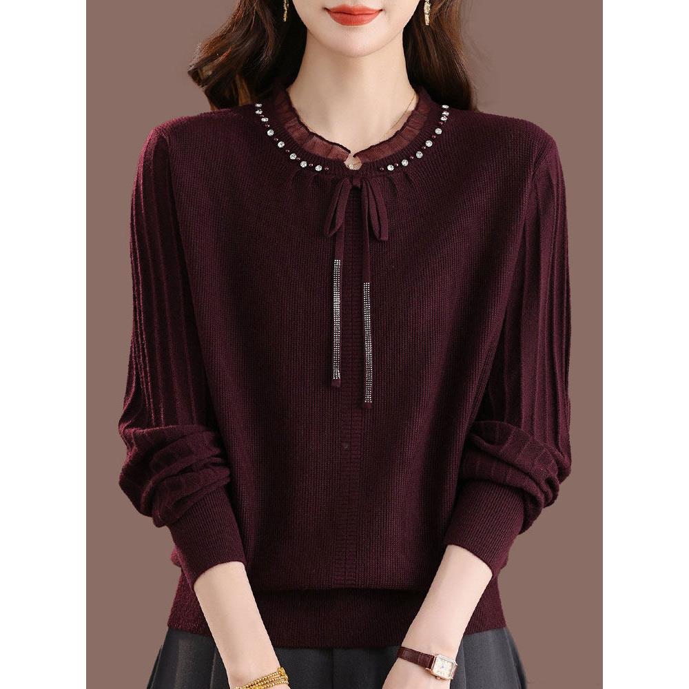 雅鹿胖mm短款时尚洋气短款羊毛衫女毛衣秋冬季大码宽松遮肚子上衣