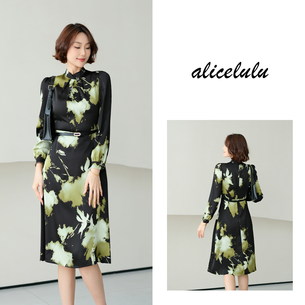 ALICE “艺术画廊”连衣裙 时髦晕染 优雅通勤 S2141962W
