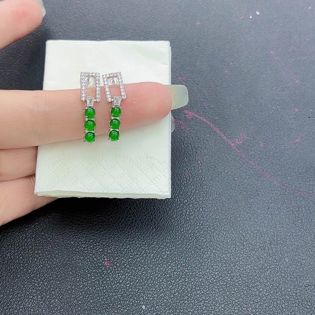 翡翠银S925镶嵌耳饰精品•耳饰多样性发其一