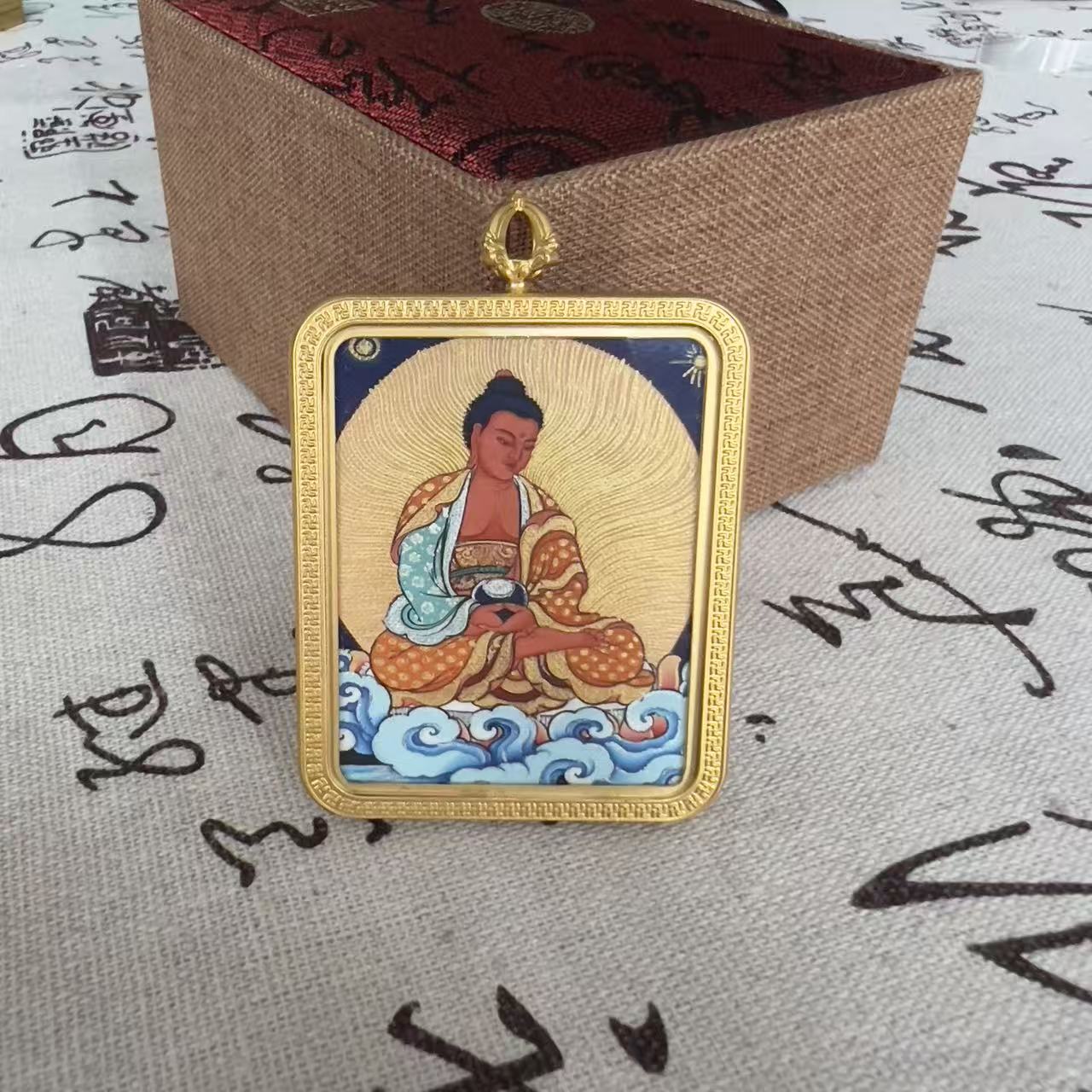 唐卡 阿弥 狗猪 本本 吊坠 4*5铜壳