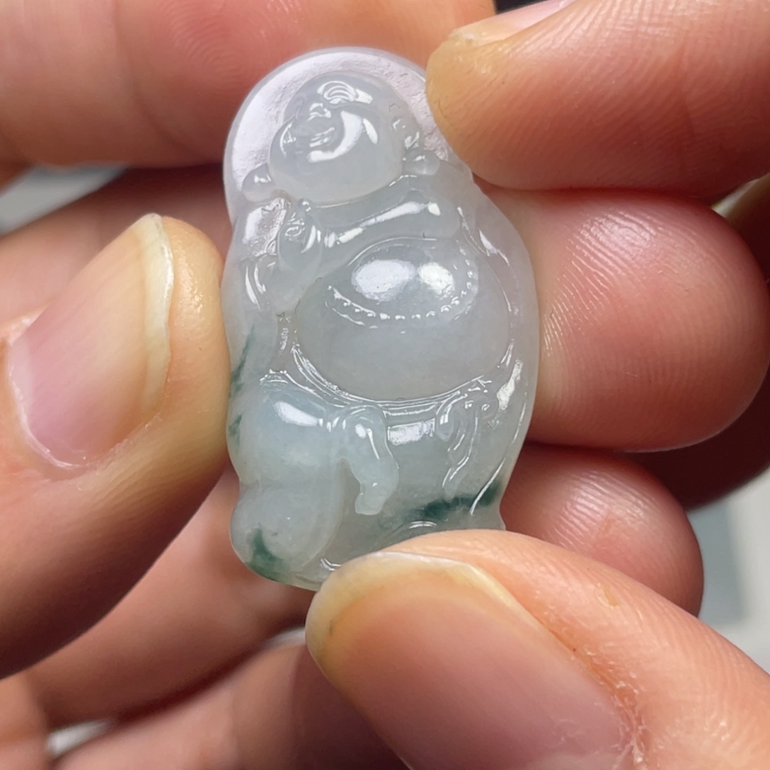 定制翡翠未镶嵌逍遥佛