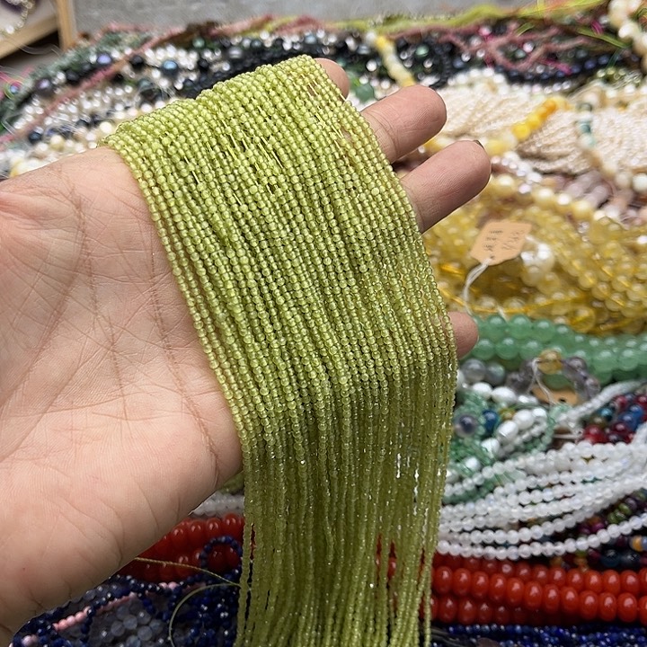 玛瑙/玉髓珠宝半成品未镶嵌2条2mm橄榄石刻面