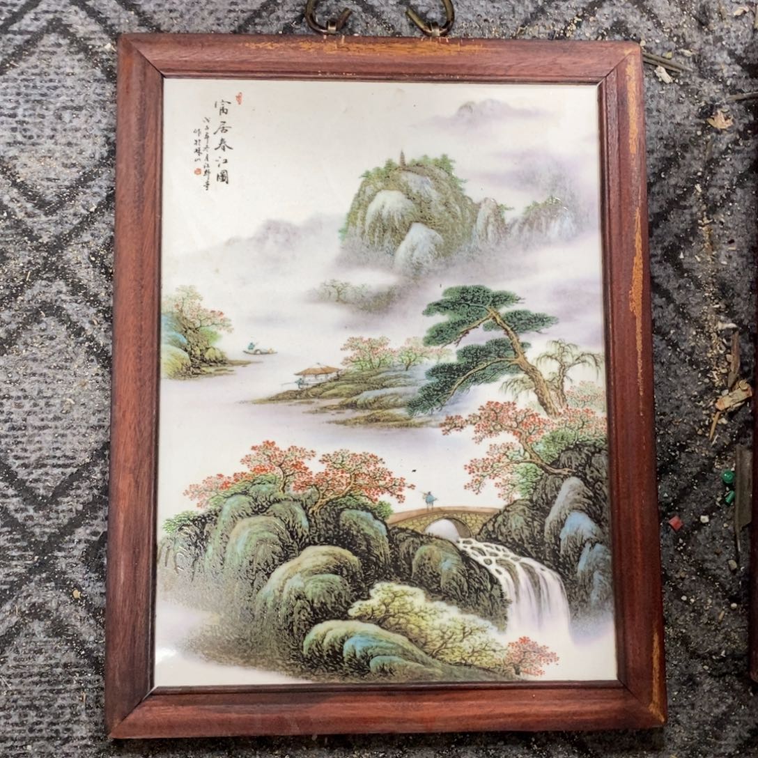 瓷37*28*1景德镇瓷板画柴窑烧制