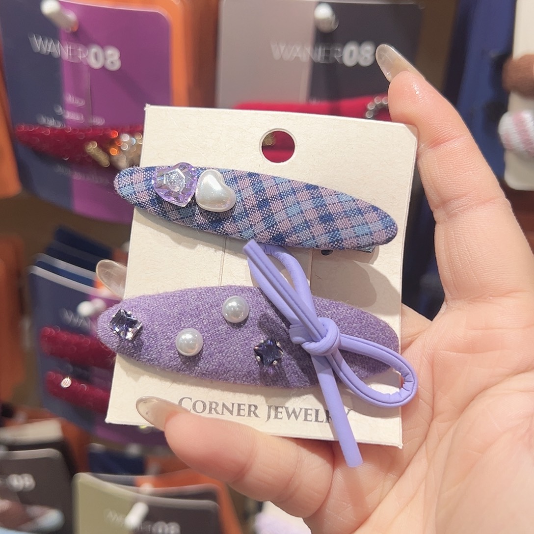 非金属紫色蝴蝶结掰掰鸭夹