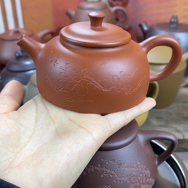 紫砂茶壶宜兴紫砂壶微瑕把鼓包底跳沙