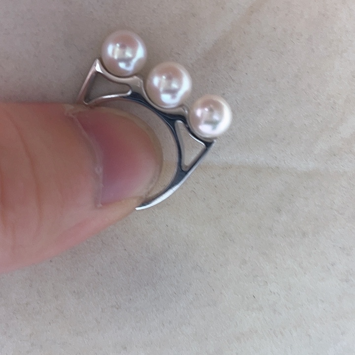 戒指银S925镶嵌海水珍珠