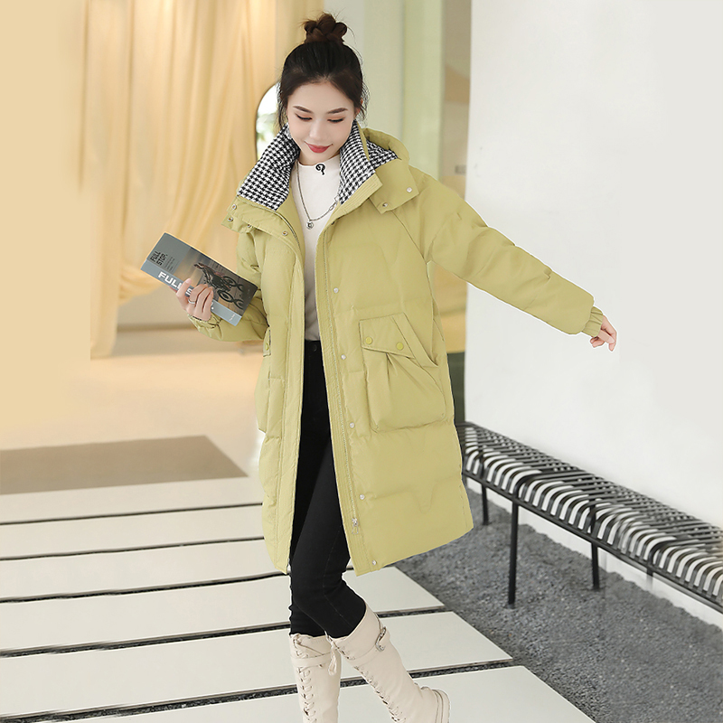 可卸帽棉服女中长款2025新款立领加厚韩版宽松长款过膝棉袄外套