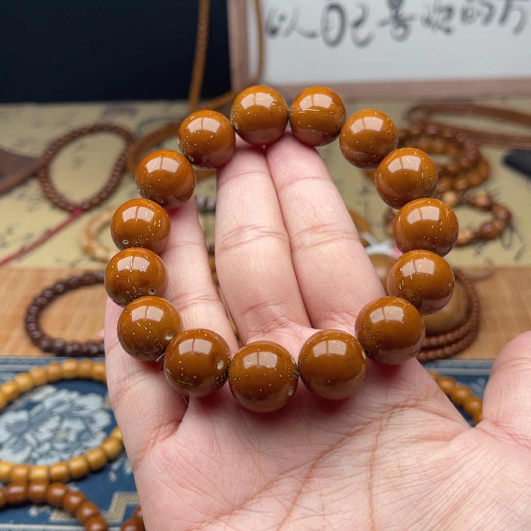 紫金鼠手串半实心光珠16