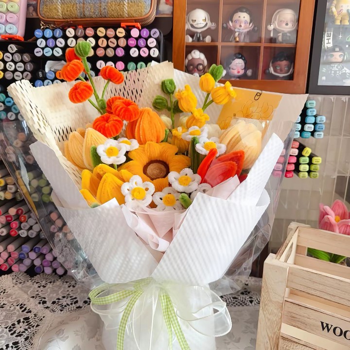 创意手工扭扭棒花束材料包成品教师节送老师礼物