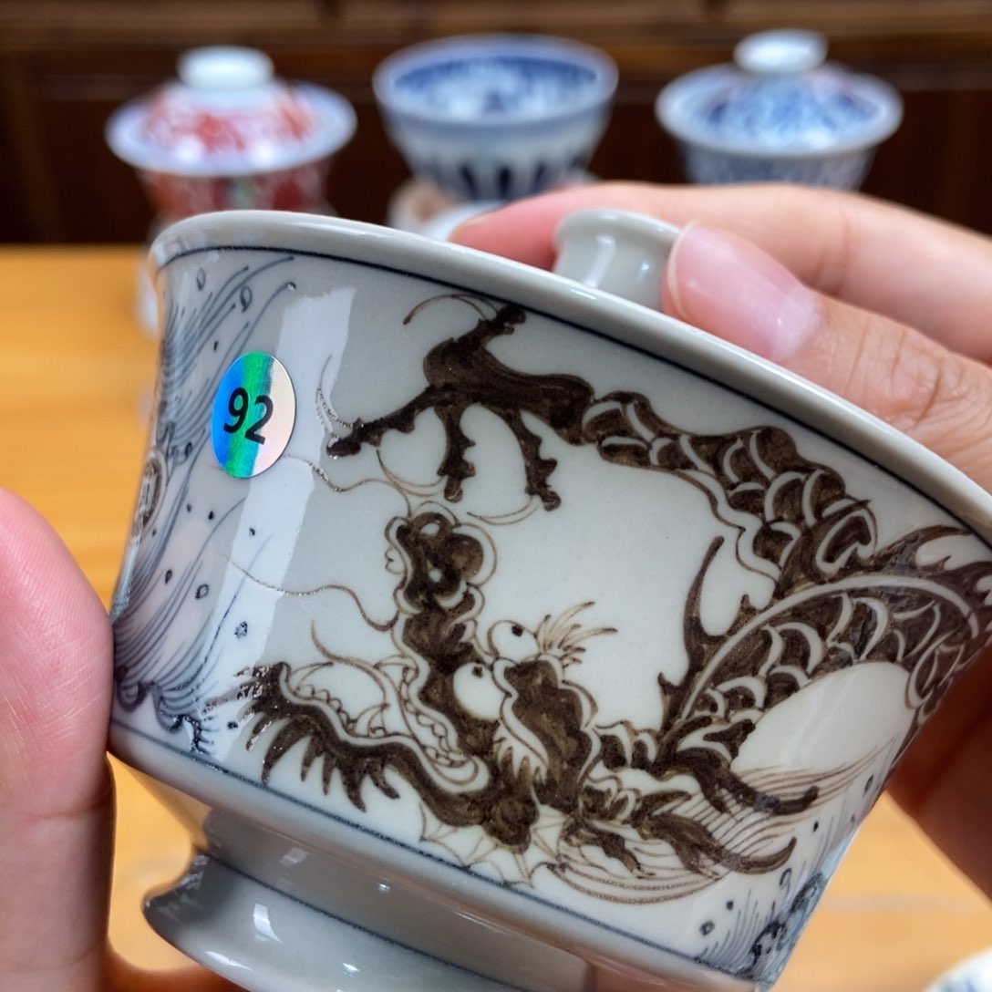 手绘现代茶具非古董