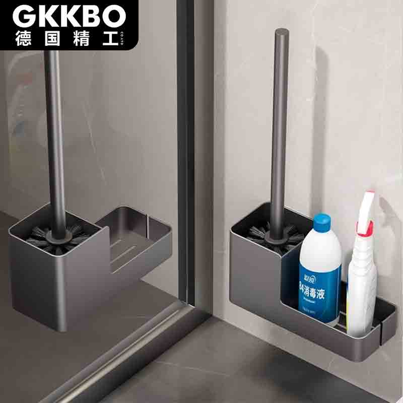 GKKBO德国精工】68马桶刷壁挂式免打孔置物架家用无死角厕所刷子