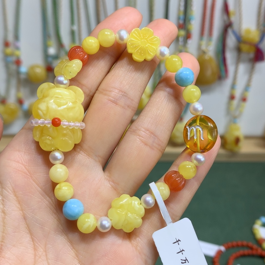 蜜蜡手链未镶嵌多宝款