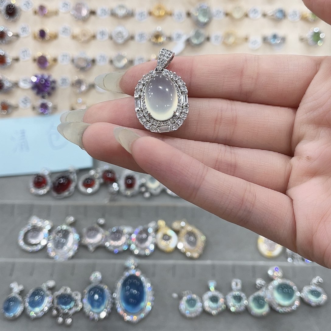 蛇纹石玉戒指手链项链银S925镶嵌珍****茶