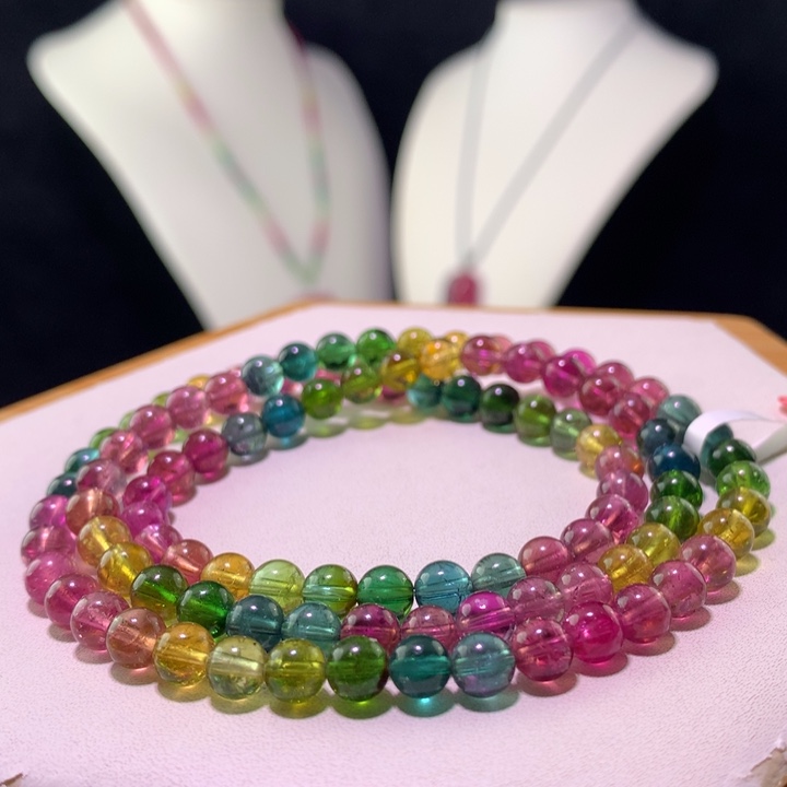 双色碧玺手链未镶嵌