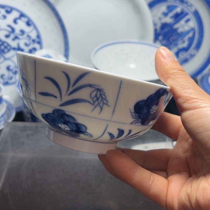 碗手绘5寸木棉花饭碗