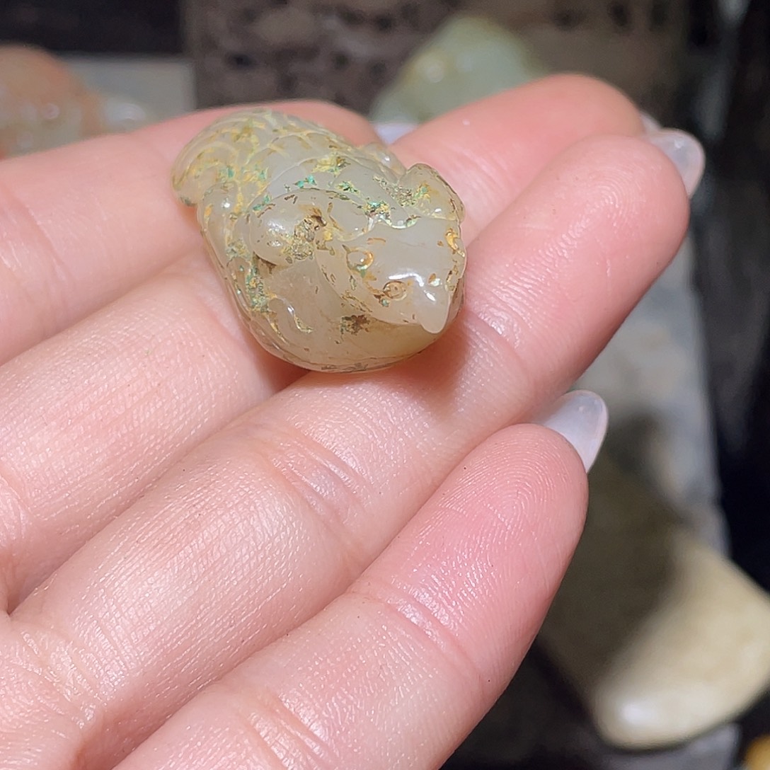 明***天和田玉（糖玉）未镶嵌挂件