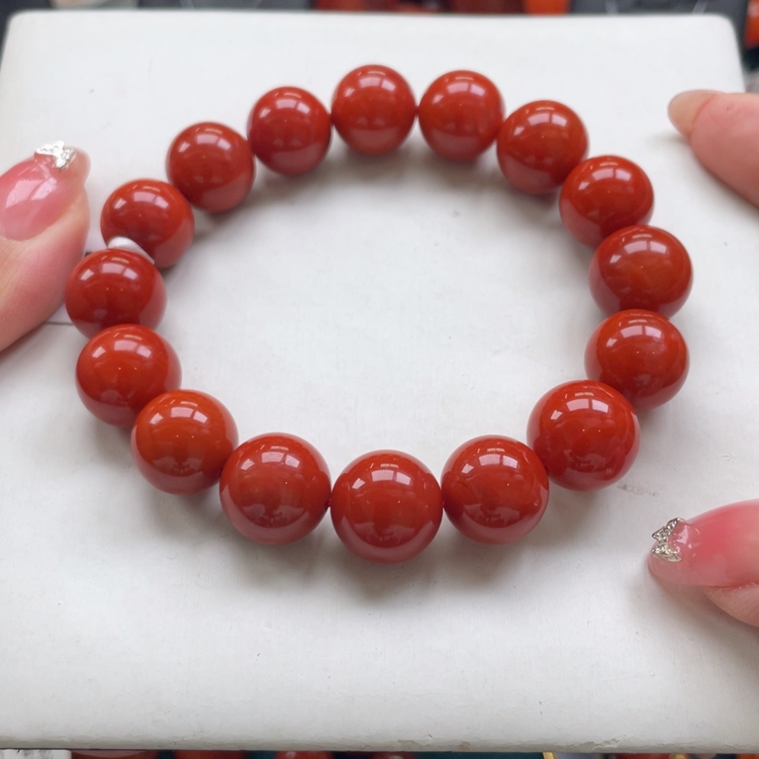 南红玛瑙未镶嵌川料南红满肉单圈13+mm