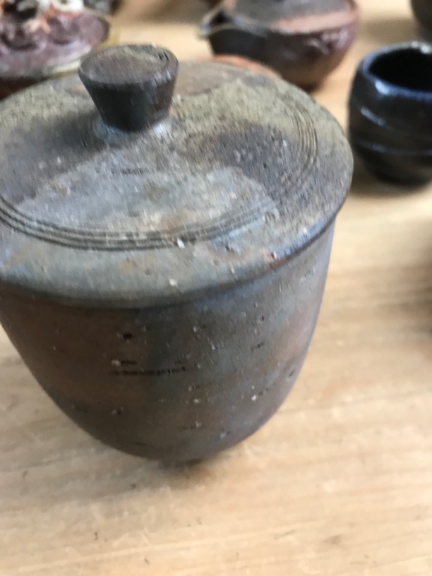 铃木美基盖杯 备前烧