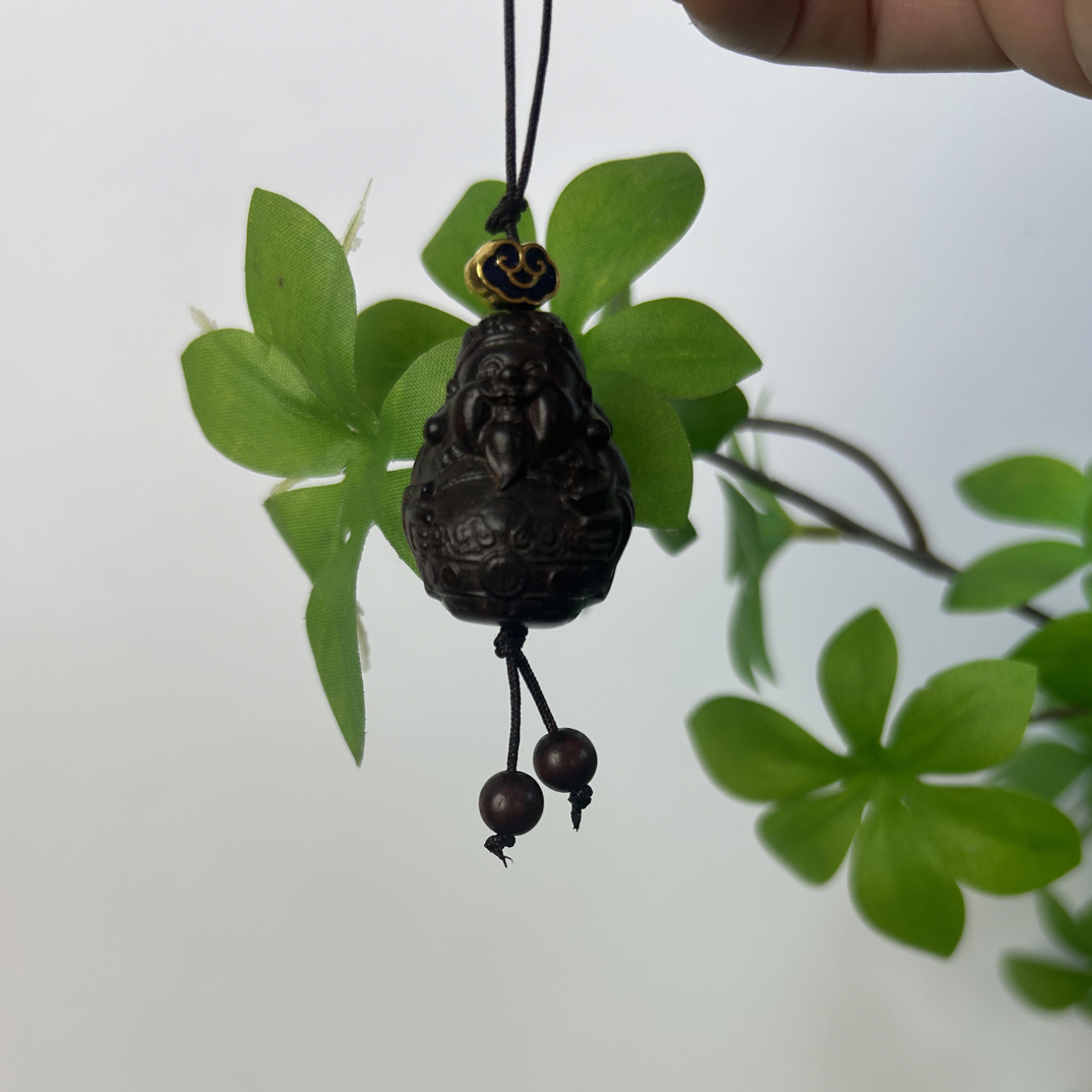 紫檀小财神木雕工艺品