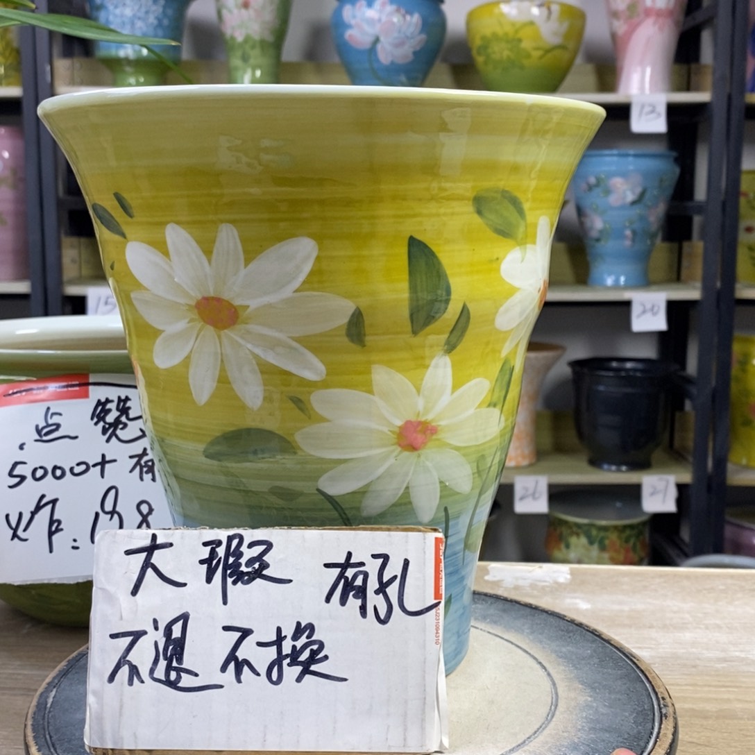 景德镇手工手绘陶瓷花盆