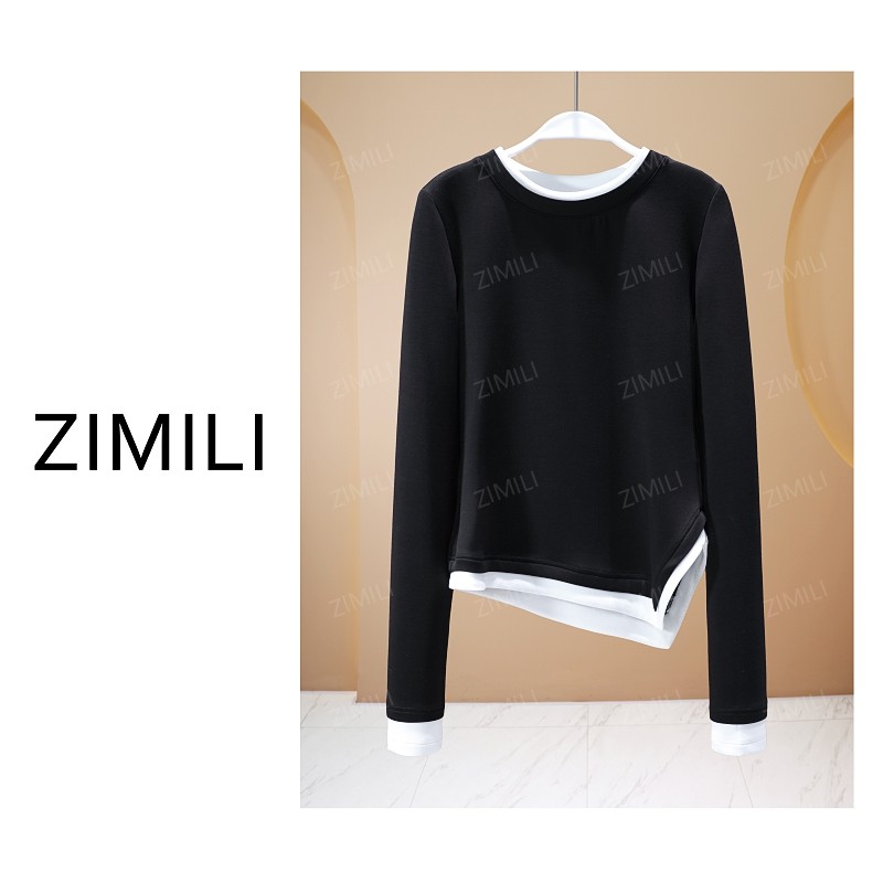 【亮哥欧货女装】冬季热感天丝《暗夜黑》高弹显瘦打底上衣26053-A7