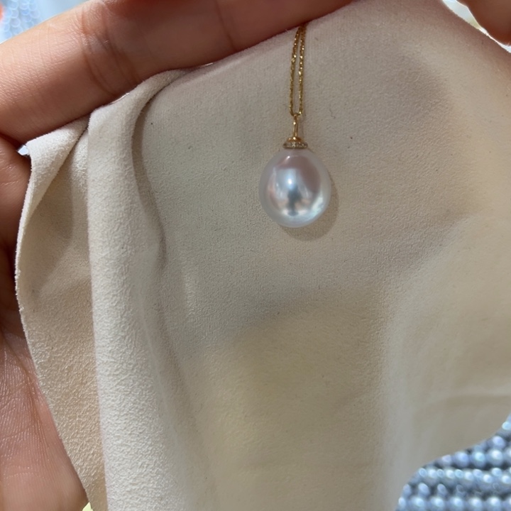 海水珍珠吊坠(不含链)18K金镶嵌