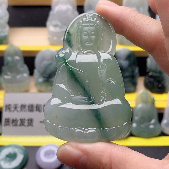 大***炮翡翠未镶嵌吊坠(不含链)素衣观音