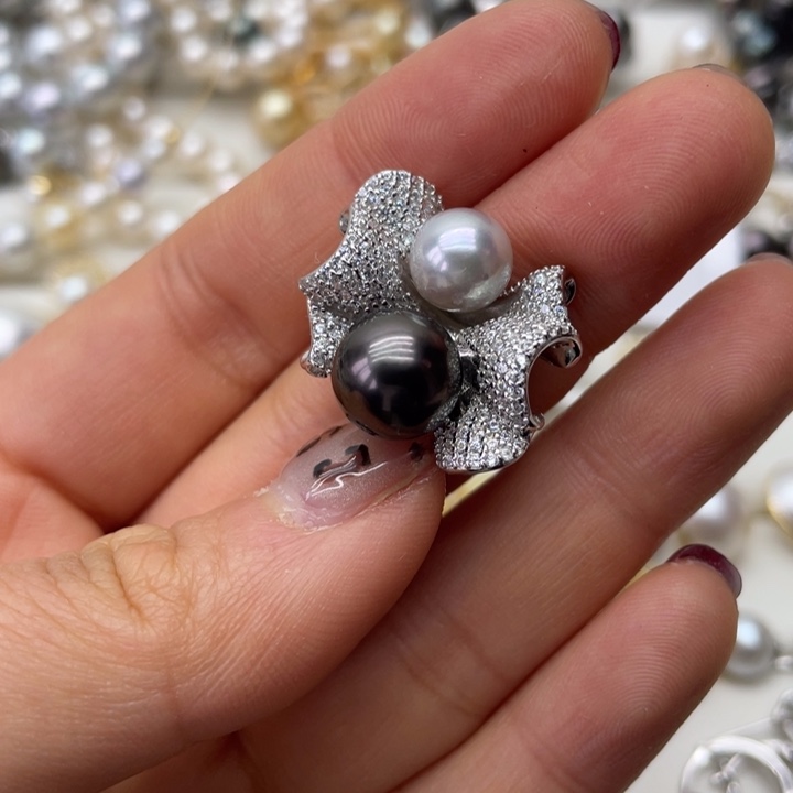 海水珍珠戒指银S925镶嵌
