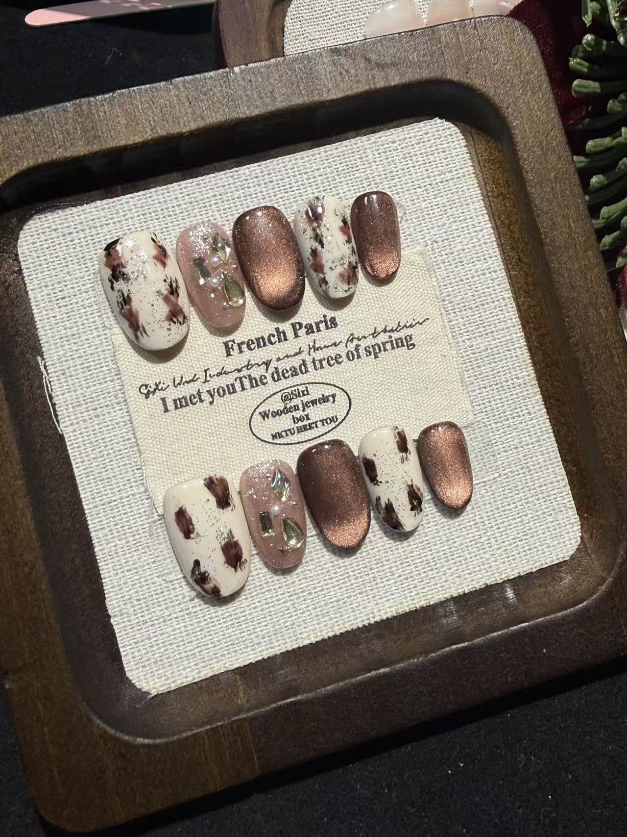 A2【慕斯可可】新年款纯手工秋冬显白气质穿戴甲