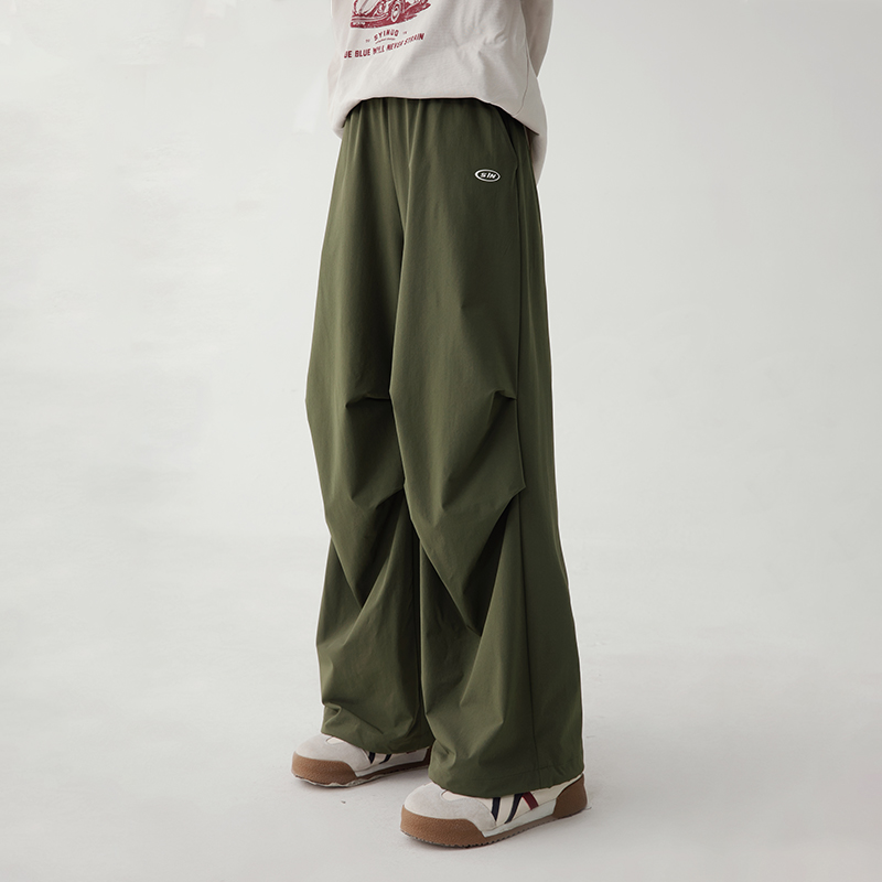 初中生夏季新款城市户外伞裤女大童薄款工装阔腿裤C25BX1191D