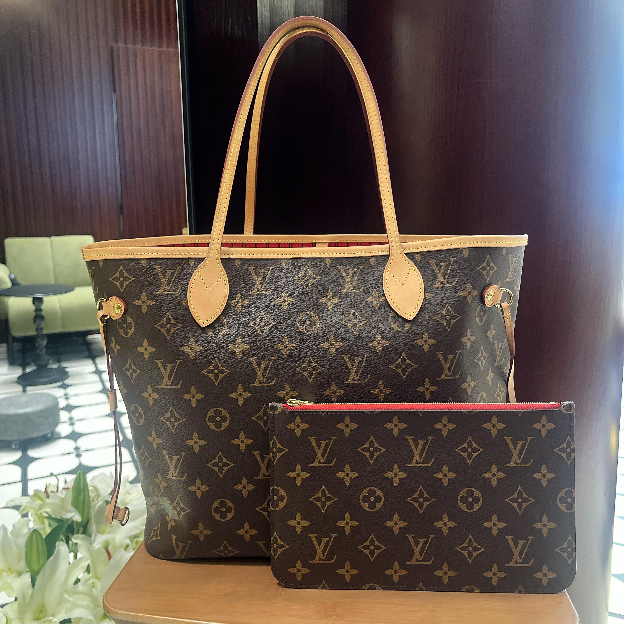 95新 LouisVuitton/路易威登 一泽/老花neverfull中号/0110D