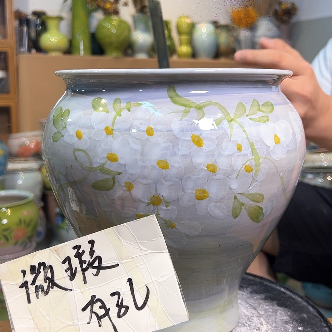 景德镇陶瓷花盆瑕123