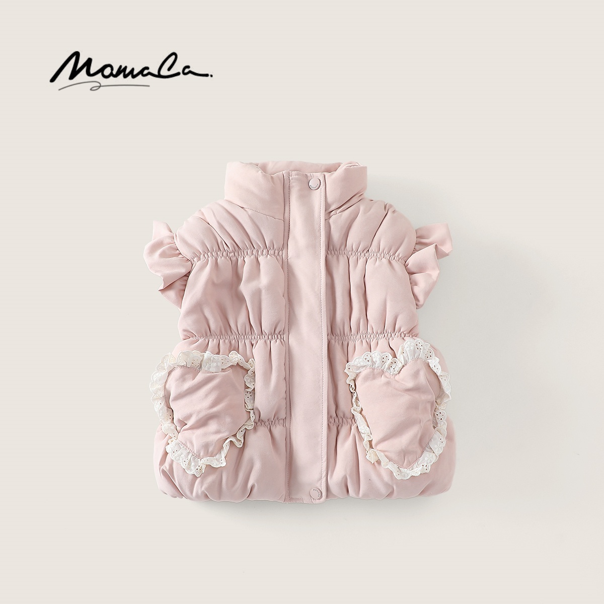 MOMOCO冬季女童新款韩系可爱棉马甲甜美无袖保暖公主77820115001