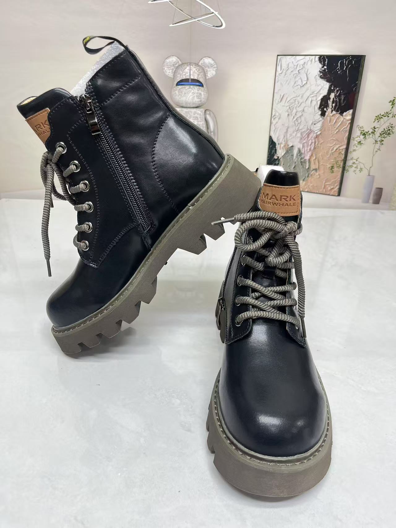 PP601-800马丁靴低跟女休闲瘦瘦靴甜辣千金风拉链PP