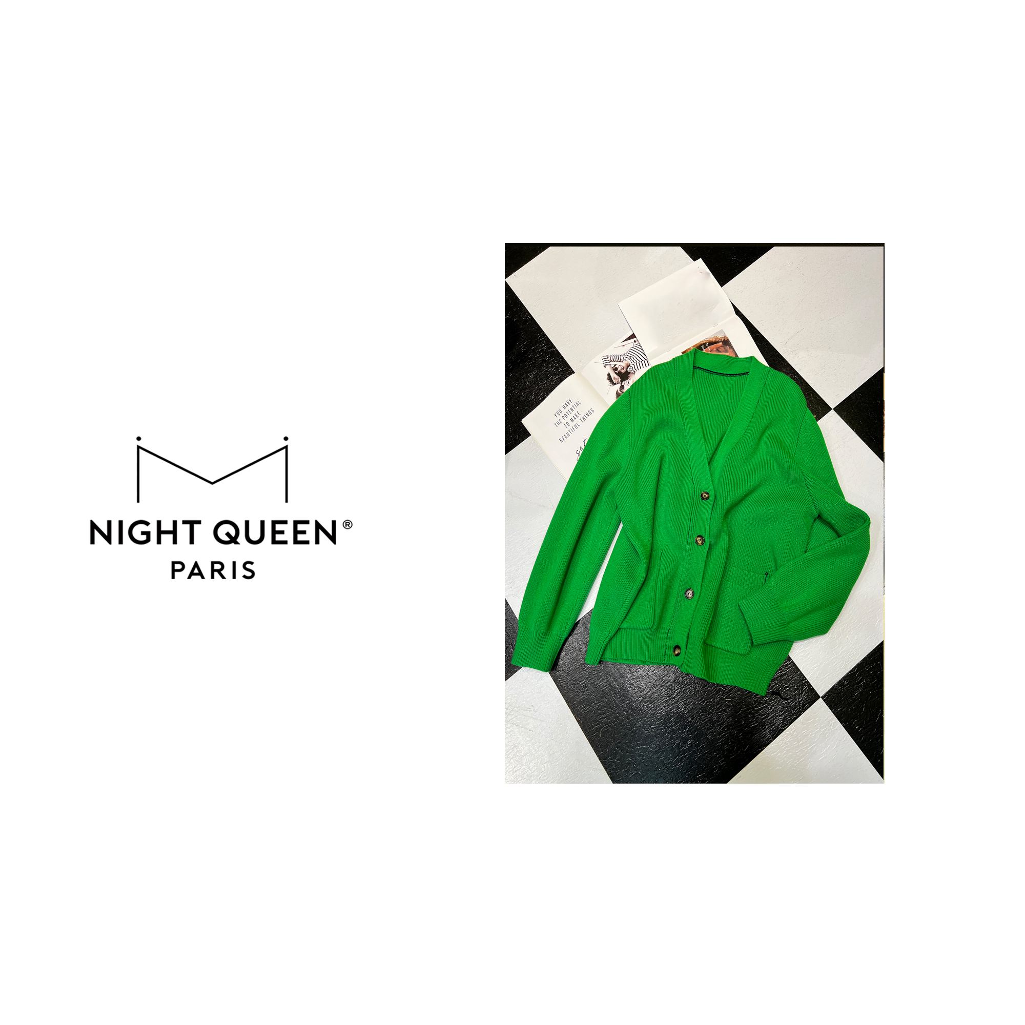 【XJ889】2024原厂限量绿色时尚男女同款毛织外套