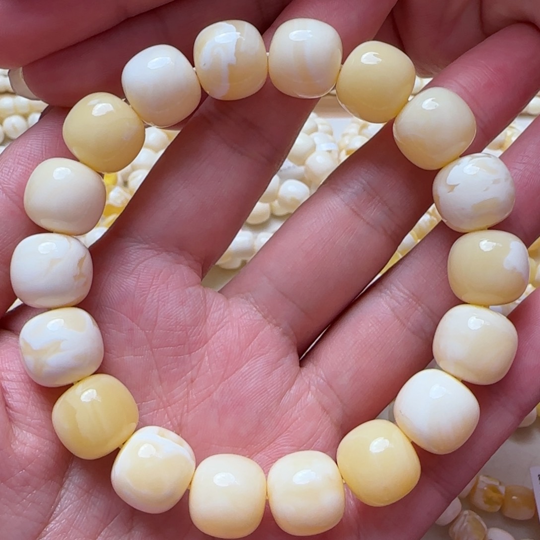 琥珀手链未镶嵌13m同料焦皮老型手串