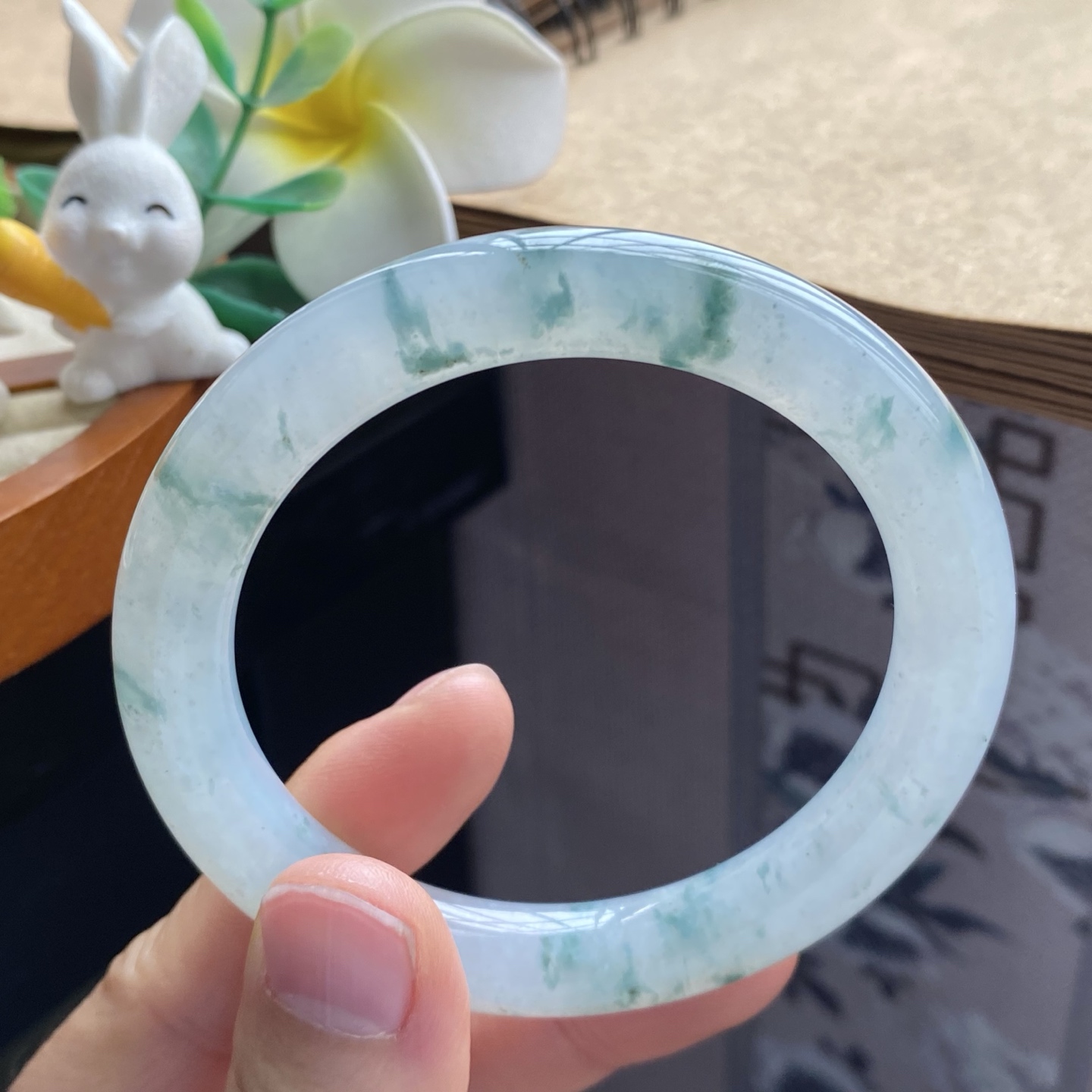 03.04批1458号54.9-9.3-9.4！圆条！冰飘花果冻镯！天然翡翠手镯