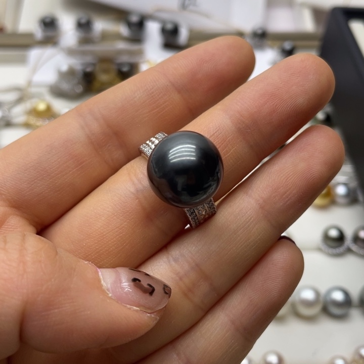 海水珍珠戒指银S925镶嵌