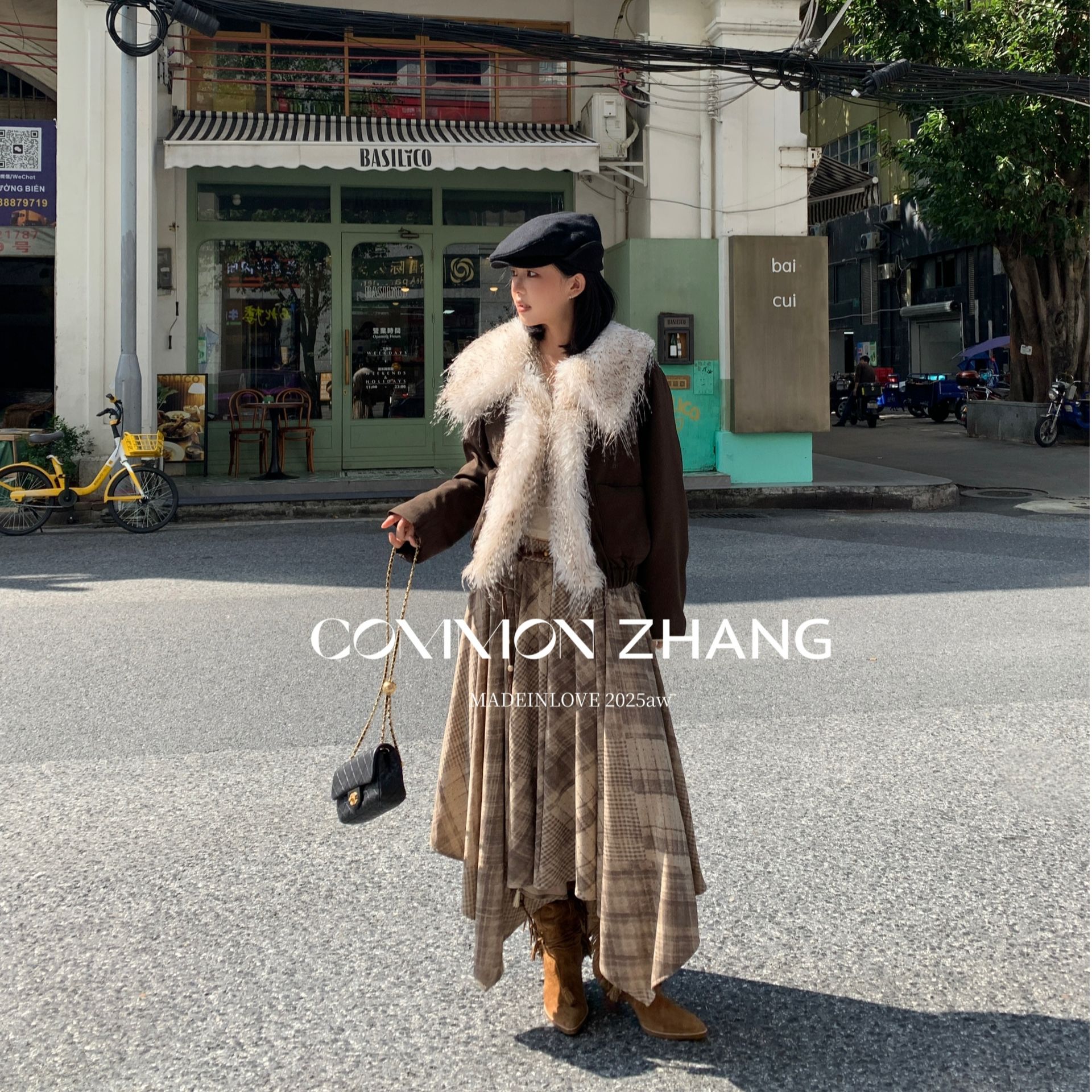 十三行CZ-冬季福秒流苏毛领短款夹克棉服外套#B48255