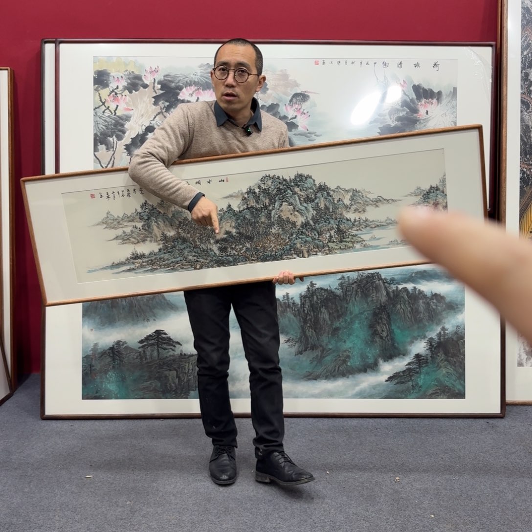 国画带框绘画160/45尺寸