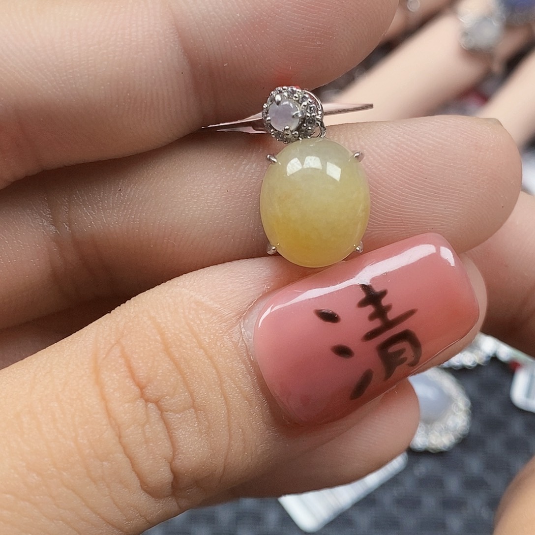 翡翠银S925镶嵌戒指