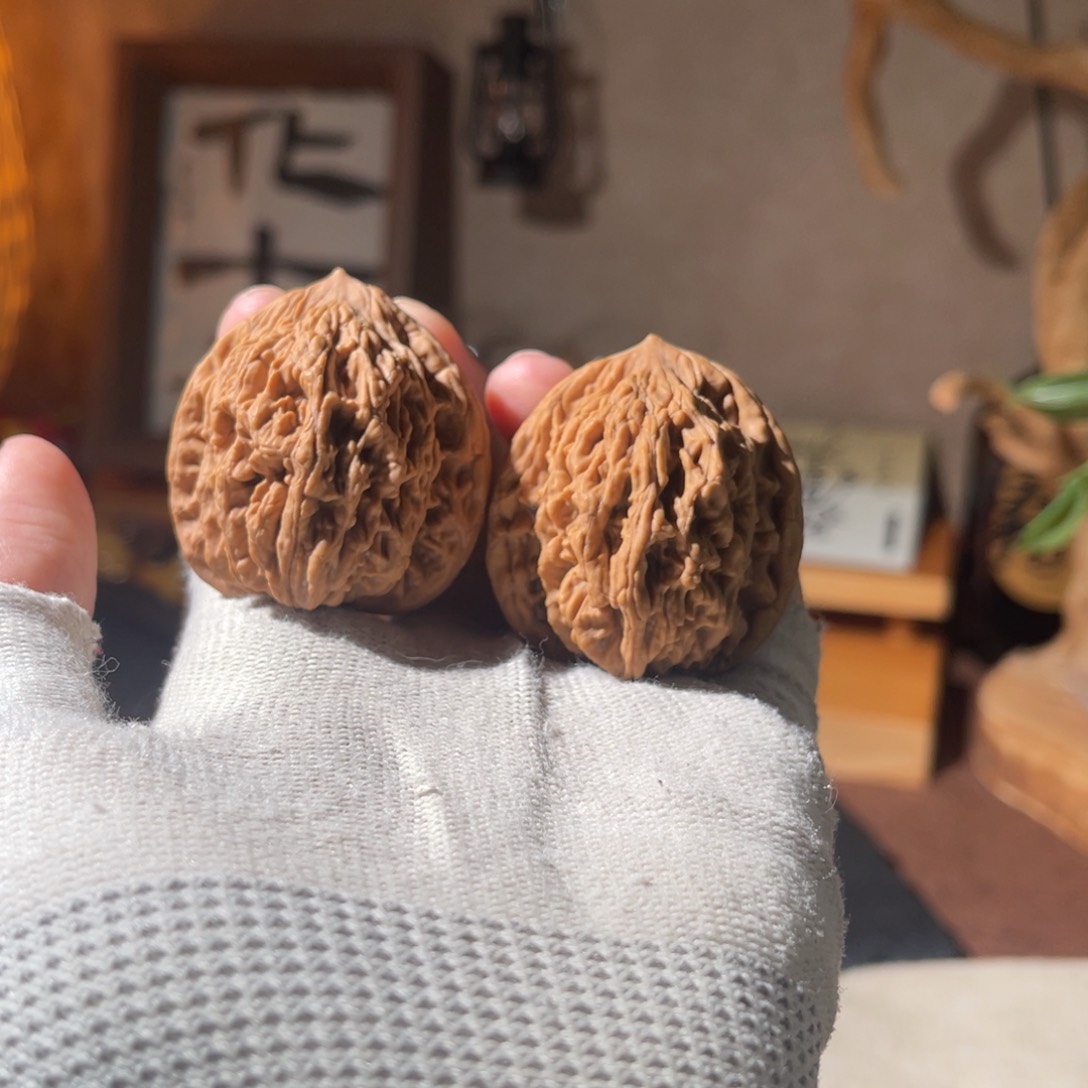 文玩核桃把件37虎头全品，不面试